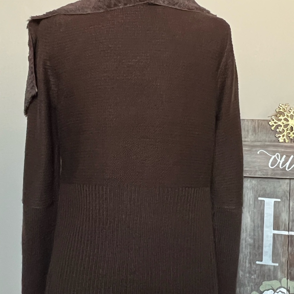 Romeo + Juliet Couture Brown Faux Shearling Open-Front Jacket | M - Picture 5 of 12